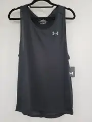 NWT UNDER ARMOUR UA HeatGear Tech 2.0 Logo Loose Tank Top Size S Small Black