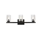 Living District Cassie 3 Light Vanity, Black/Clear - LD7027W24BK
