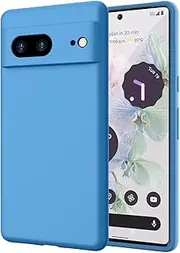 [ZUSLAB] Silicone Case for Pixel 7a Case Real Liquid Silicone Anti-Scratch Gel Rubber Shockproof Cover with Soft Microfiber Lining Drop Full Protection for Google (2023) - Blue