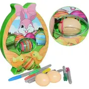 Easter Egg Decorations Kit,Egg Dye Decorator Machine with 8 Colourful Quick Drying Mark Pens, 3 Plastic DIY Painting Decoration Eggs