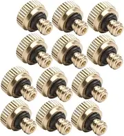 PHENOFICE 12Pcs Brass Misting Nozzles Low Pressure Atomizing Sprayers for Outdoor Cooling Systems Durable Design for Full Coverage Spraying for Gardens and Patios
