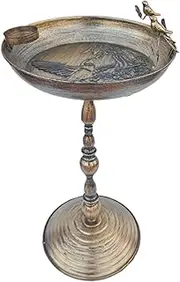 Bird Baths for Outdoors | Metal Bird Bath Standing Feeder,Courtyard Iron Art, Antiqued Animals Water Bowl Statue for Hummingbird Parrot Parakeet Patio Yard