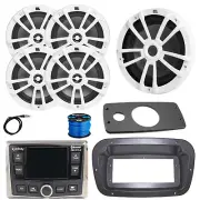 JBL Marine Radio, ANT, Sub, 4x 8" 375W Speakers (White),Spa Bezel, Adapter