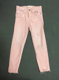 在飛比找Yahoo!奇摩拍賣優惠-ZARA 粉色斑駁設計牛仔褲