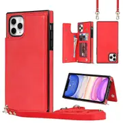 Lanyard Cover for iPhone 14 13 12 11 XS Max Mini Pro Max Case - Red
