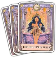 3 Pcs The High Priestess Tarot Card Sticker, Tarot Stickers, Witchy Stickers for Kindle, Bookish Stickers for Kindle - Vinyl Decal 3 Inches for Water Bottles Laptop Phone Car Hard Hat Helmet Coworker