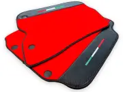 Genuine Carbon Fiber Leather Floor Mats For Ferrari 812 Superfast Red Carpet (for: Ferrari)