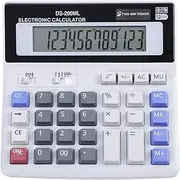 Electronic Calculator 12 Digits Standard Function Calculator Dual Power Solar Battery Handheld Desktop Calculator Large LCD Display Big Sensitive Button Basic Business Office School Calculator Tool