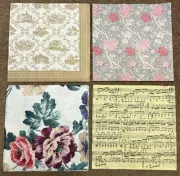 4 Designs Paper Napkin Set for Decoupage - Assorted