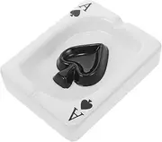 Poker Ashtray - Ceramic Vintage Unique Creative Desk Portable Outdoor Cool Home White Porcelain