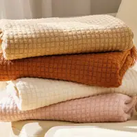 在飛比找蝦皮商城精選優惠-素色毛線針織沙發蓋毯北歐搭毯華夫格毛毯沙發毯針織毯空調毯毯子