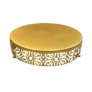 Round Gold Cake Stand Cookies Cupcake Table Dessert Display Holder Plate sunyj