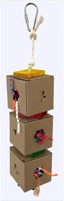Avian Care Triple Foraging Boxes with Paper Toy for Birds, White