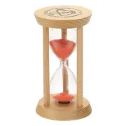 1Pcs 3 Minutes Sand Timer, Wooden Sand Watch for Home, Red