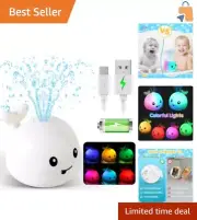 1500 mAh Rechargeable Whale Bath Toy with Double-Waterproof Design for Infants