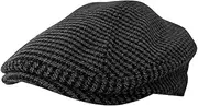 [svlftecon] Unisex Newsboy Cap Flat Ivy Hat Cabbie Hunting Driving Hat for Autumn Winter Series 4, Black and Gray Houndstooth, Large