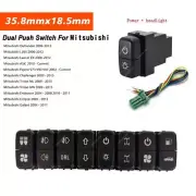 Dual Push Switch Button Fog Lights For Mitsubishi w/Wire (Power&Headlight)