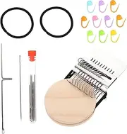 SEWACC 1 Set Wooden Weaving Loom for DIY Hand Knitting Weaving Machine with Bands Needle Bottles and Markers for Creative Projects and Skill Development