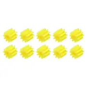 10Pcs Plastic Gears 10 Teeth Plastic Shaft Gears 102AA for RC DIY Robot Yellow