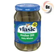 6x Jars Vlasic Big Crunch Kosher Dill Baby Wholes Pickles | 16oz | Fast Shipping