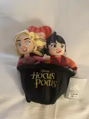 2022 Disney Hocus Pocus Sanderson Sisters Trio Black Cauldron Halloween Plush