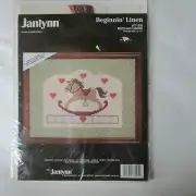 Janlynn Beginnin' Linen Rocking Horse Counted Cross Stitch ABC 123 #77-505 NOS