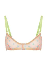 Dora Larsen Jamie Floral-embroidered Tulle Soft-cup bra - Light Pink 16 (UK16 / XL)