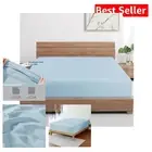 Cooling 2-Pack Bamboo Viscose Fitted Sheets - Full, 400 Thread Count, Sky Blue