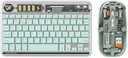 zolyet Wirel Keyboard& Mice Combo BT3.0 Connection Transpare Designs Backlit Keyboard Battery Display Key Mute pe-C Charging Support PC, Laptop, Tablet, Phone for Green