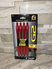 PILOT G2 Premium Refillable, Retractable Rolling Ball Red Ink Gel Pens