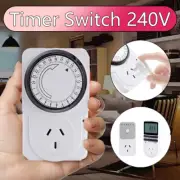 24HR Mechanical Analogue Time Wall Plug Switch Timer Socket 240V 2400W Max