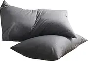 Pillow Cases Pair of 100% Cotton Pillow Covers Pillow for Bedroom Decor Dark Grey Sturdy Stylish
