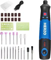 Mini Cordless Rotary Tool,Herzo Mini Rotary Tool Kit 3.7 V, Grinding, Cleaning,