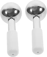 BIUDECO 2pcs Stainless Steel Facial Ice Globes for Cooling Massage Eye Relief and Skin Care Face Ice Massager for Puffiness Reduction and Enhanced Circulation for Routine