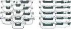 24-Piece Glass Food Storage Containers with Snap Locking Lids, [10-Pack,22 Oz] G