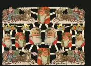 German Embossed Scrap Die Cut - Christmas Santa Children EF7260