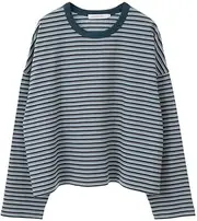 AMERICAN HOLIC(アメリカンホリック) Women's Multi-Border Cut Pullover Sweatshirt
