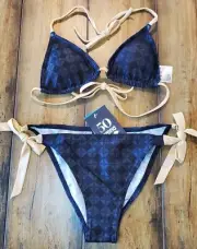 Arena Women’s 50th Triangle String Bikini Swimsuit Black/Gold Size XS NWT