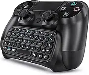 PS4 Wireless Mini Bluetooth Keyboard - Keypad Gamepad Joystick Text Messager Chatpad Adapter for Sony Playstation 4 PS4 Gaming Controller Black [Playstation 4]
