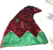 BLING ADULT Size SEQUIN CHRISTMAS SANTA ELF HAT CAP CHRISTMAS
