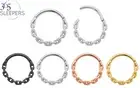 Pairs & Singles 16G Steel Chain-Link Hinged Hoop Nose Ear Ring Sleeper Earrings