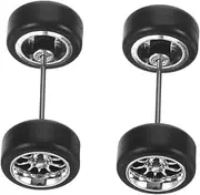 Angoily 1 Set Remote Control Wheel Tires Cars Wheel Adapter Wheelbarrow Tire Helicopter Smart Robot Wheels Adapter Couplers Tractor Watch Car Wheel Brushes Truck Black Metal