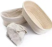 Oval Shaped Banneton Proofing Basket Set, 2Pcs 10 Inch Bread Proofing Baskets Se