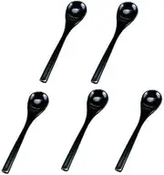 Wakaizumi Lacquerware 1-772-13 Kappo Lacquerware Black Painted Rice Bowl Steamed Spoon, Set of 5