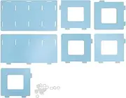 Desk Book Rack Space Saving Wooden Card Magazine Holder DIY Desktop Bookshelf for Student Adult Light Blue MDF 509g