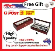 Hand Made Ebony Glass Watch Luxury Case Storage Display Box Jewellery Watches i