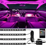 Car LED Lights, Car Accessories for Women,Smart Interior Lights with App Control, RGB Inside Car Lights with DIY Mode and Music Mode,with USB Port, Gifts for Men,12V