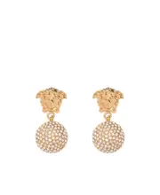 Medusa crystal drop-pendant earrings One size Yellow