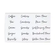 Pantry & Bathroom Labels with Black Cursive Font Food Storage Adhesive Labels