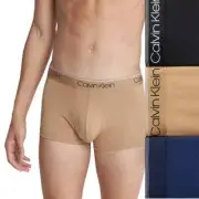 Men’s Calvin Klein 3-Pack Microfiber Stretch Low-Rise Trunks/Black,biege,Blue